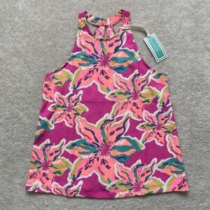 Southern Frock Sleeveless Blouse Womens S Floral Racerback Keyhole NWT